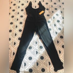 POPFLEX Black Full Length Workout Onesie NWT